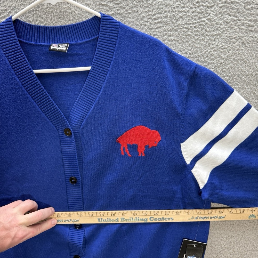 Buffalo Bills Sweater Womens XL Blue Cardigan Embroidered NFL Football NEW - Picture 3 of 14